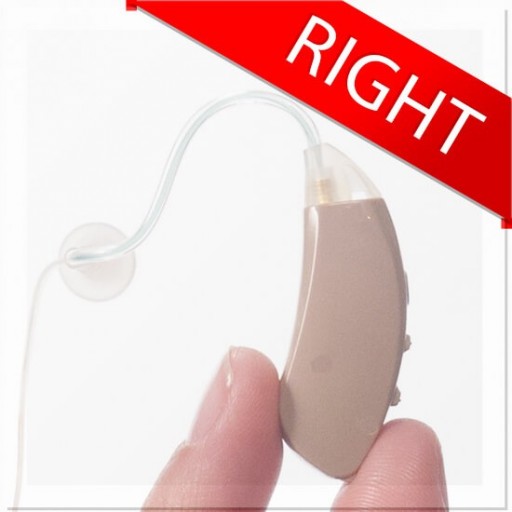 Hearing Aid Amplifiers Audiologist Tested for Mild to Moderately Severe Hearing Loss - Beige - Right Ear - BTE